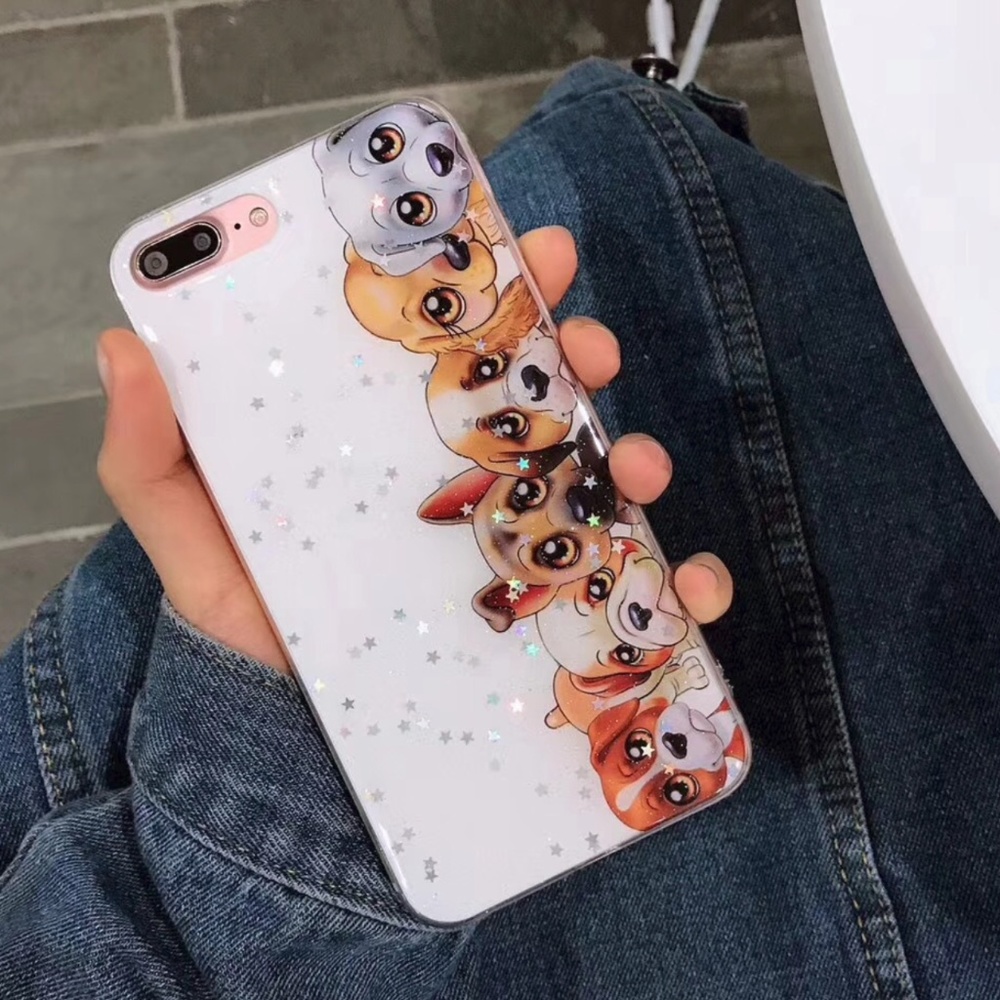 🔥LAST🔥 NEW iPhone XS/X Glitter Cute Dogs Case - Picture 4 of 7